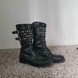 Harley-Davidson Black Combat Moto Boots with Studded Details